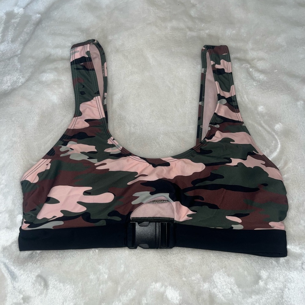 No Boundaries Camouflage Swimsuit - Pink and Green